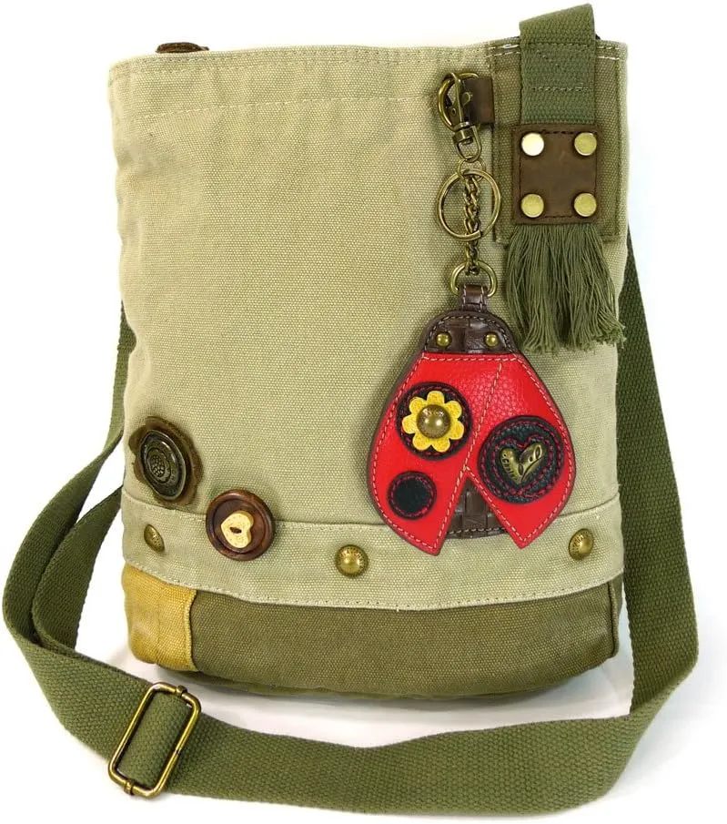 Chala Patch Crossbody, Washed Canvas Handbag, Zipper Top , Animal Prints