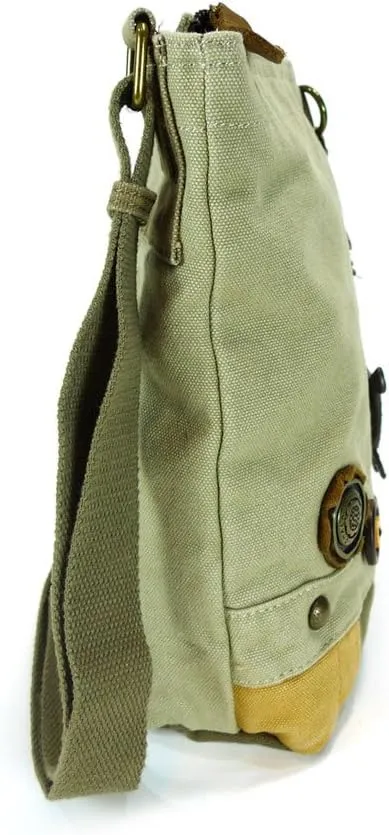 Chala Patch Crossbody, Washed Canvas Handbag, Zipper Top , Animal Prints