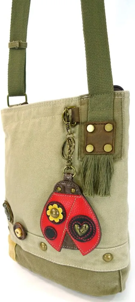 Chala Patch Crossbody, Washed Canvas Handbag, Zipper Top , Animal Prints