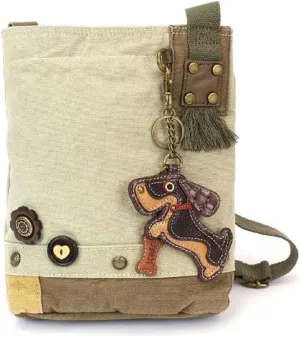 Chala Patch Crossbody, Washed Canvas Handbag, Zipper Top , Animal Prints