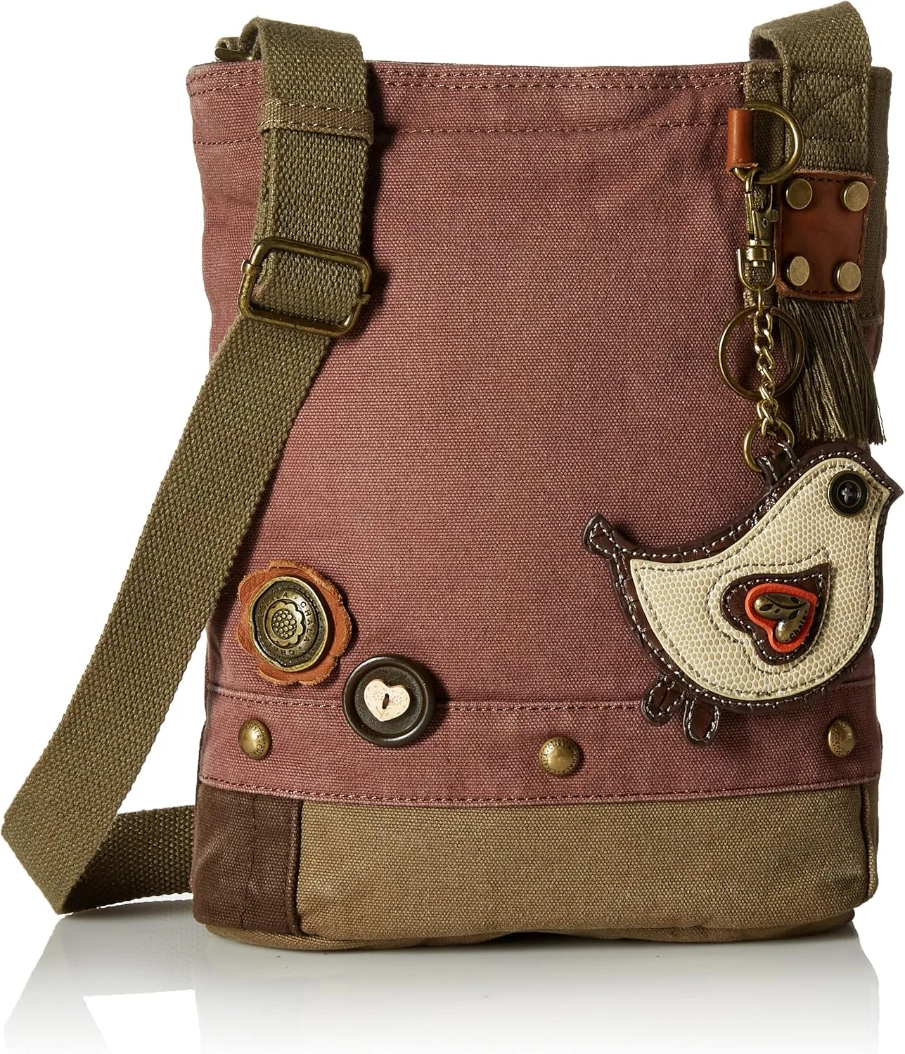 Chala Patch Crossbody, Washed Canvas Handbag, Zipper Top , Animal Prints
