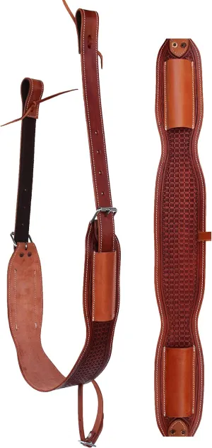 CHALLENGER Horse Western Tooled Leather Rear Flank Back Saddle Cinch w/Billets 9780