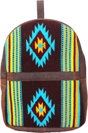 CHALLENGER Men Women Western Handwoven Distressed Leather Saddle Blanket Rug Travel Bag 18SKB30