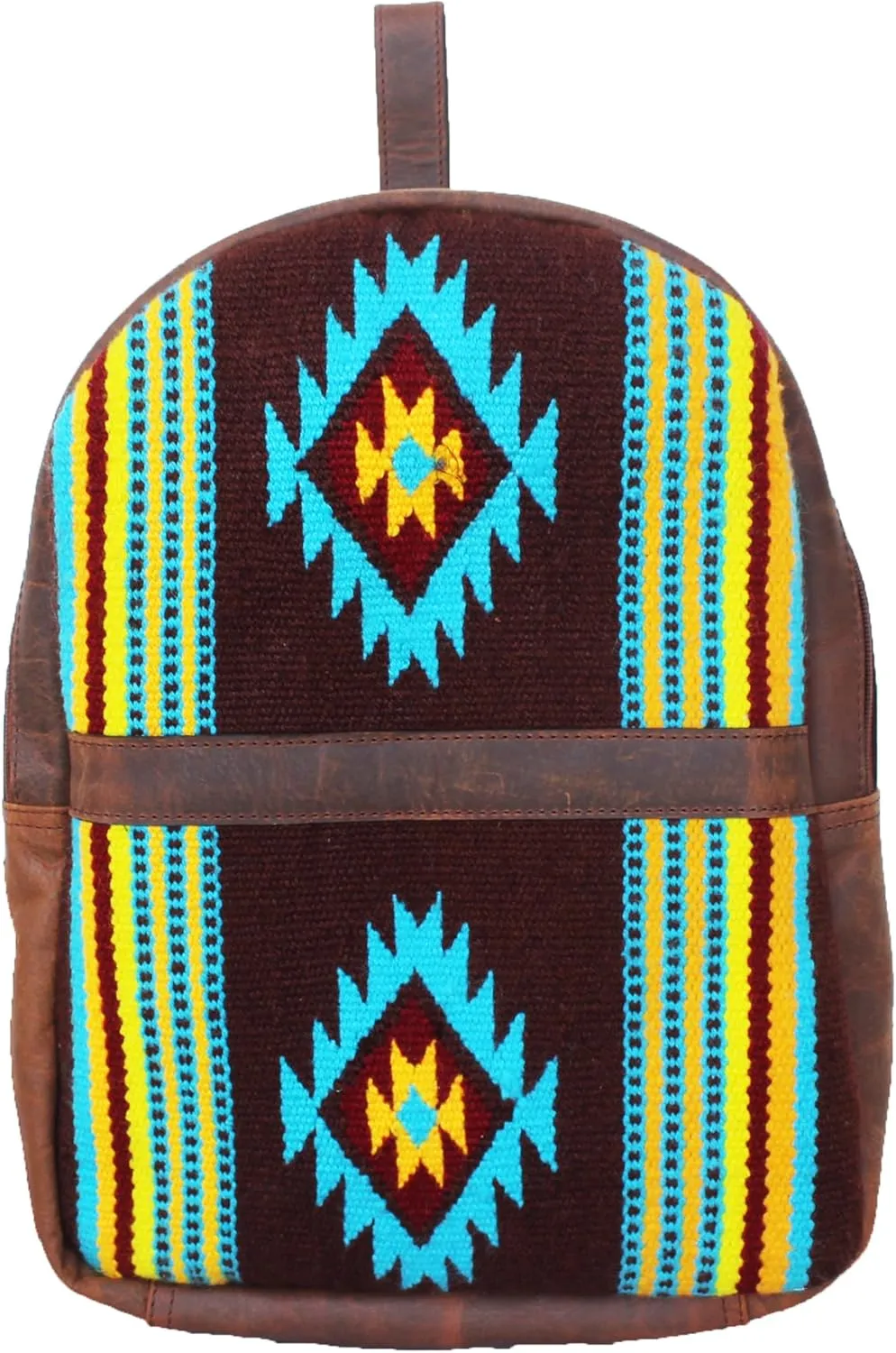 CHALLENGER Men Women Western Handwoven Distressed Leather Saddle Blanket Rug Travel Bag 18SKB30