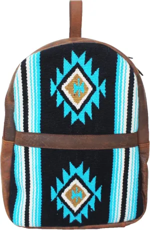CHALLENGER Men Women Western Handwoven Distressed Leather Saddle Blanket Rug Travel Bag 18SKB34