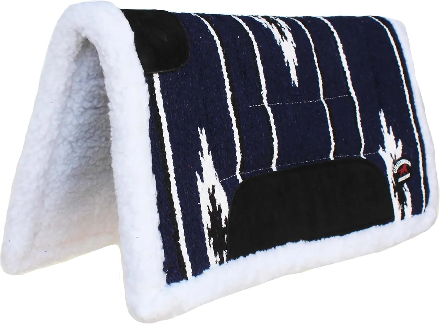CHALLENGER Pony 24"x24" Cotton Acrylic Fleece Padded Western Saddle Pad Navy 39164NV