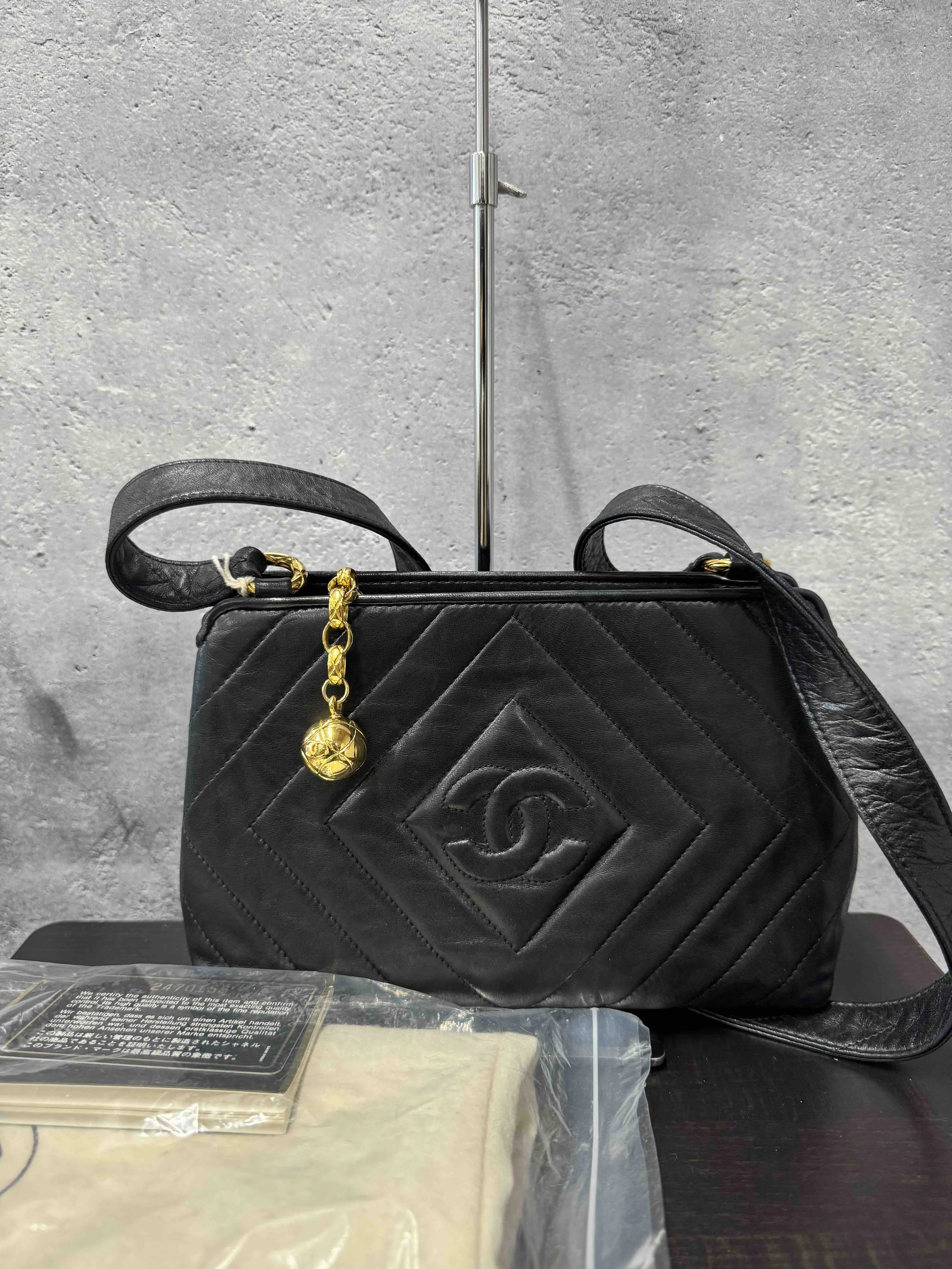 Chanel Gold Ball Crossbody JY981250300 Black Leather Bag