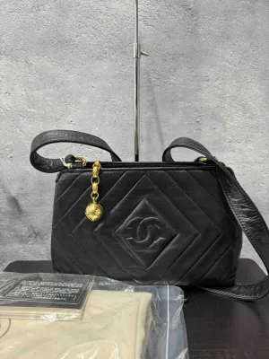 Chanel Gold Ball Crossbody JY981250300 Black Leather Bag