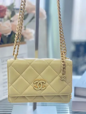 Chanel Woc HFY Beige Leather Crossbody Bag