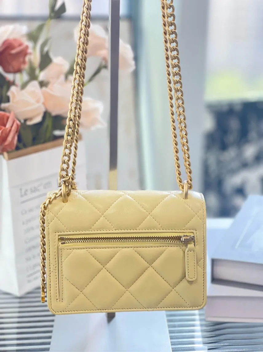 Chanel Woc HFY Beige Leather Crossbody Bag
