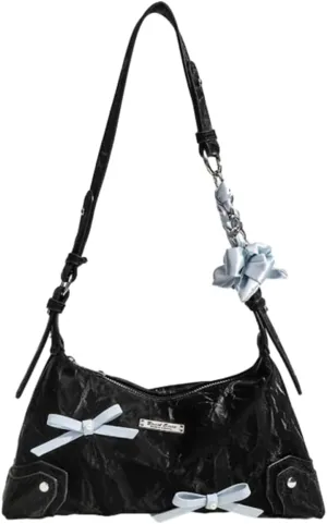 Chic Bow Chain Shoulder Bag, Elegant New Chinese Style Handheld Purse for Women, Trendy Underarm Crossbody Bag