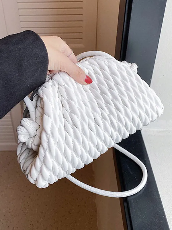 Chic Pleated Solid Color Crossbody Handbag - Versatile Fashion Statement