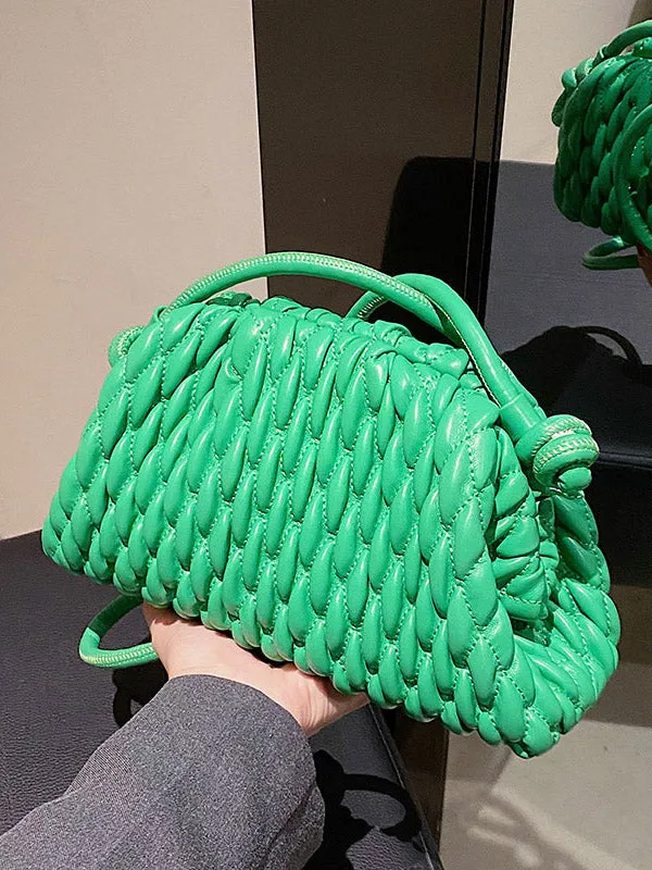 Chic Pleated Solid Color Crossbody Handbag - Versatile Fashion Statement