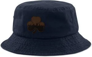 Chowdaheadz Boston Skyline Shamrock Leather Patch Bucket Hat