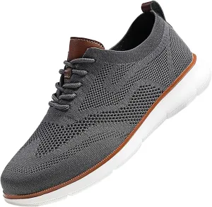 Christmas Deals of Today Prime Shoes for Men Mens Casual Dress Oxfords Business Wear Breeze Shoes Waterproof Sneakers Women Dress Knit Men Shoes Orthopedic Breathable Soft Slip On