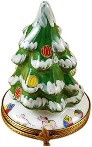 CHRISTMAS TREE - LIMOGES BOX AUTHENTIC PORCELAIN FIGURINE FROM FRANCE
