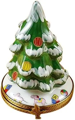CHRISTMAS TREE - LIMOGES BOX AUTHENTIC PORCELAIN FIGURINE FROM FRANCE
