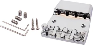 Chrome Bass Bridge, 18mm Adjustable Chrome 4 String Bass Bridge Saddle for Rickenbacker Electric Guitar Parts