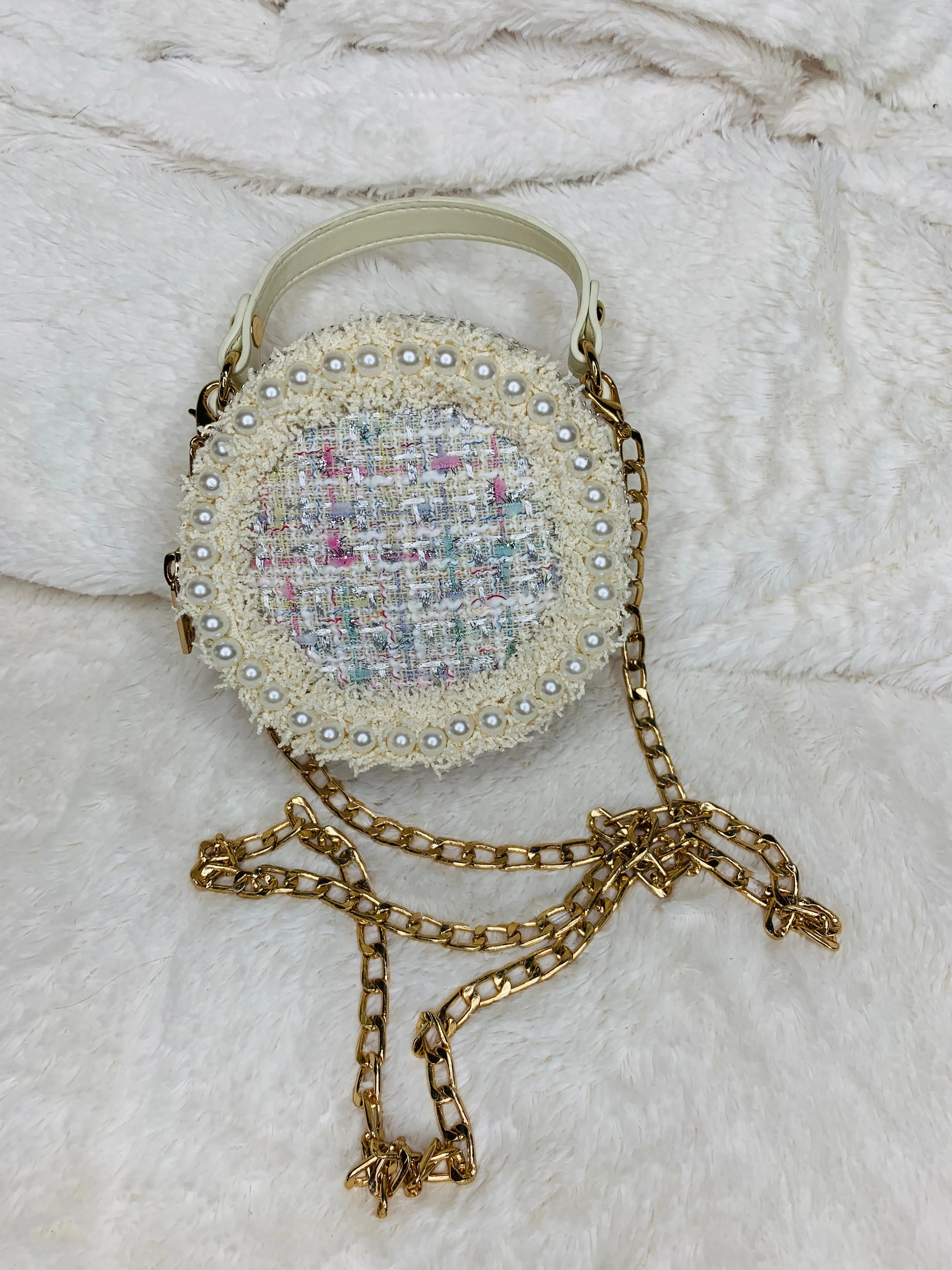 Circular Tweed Purse
