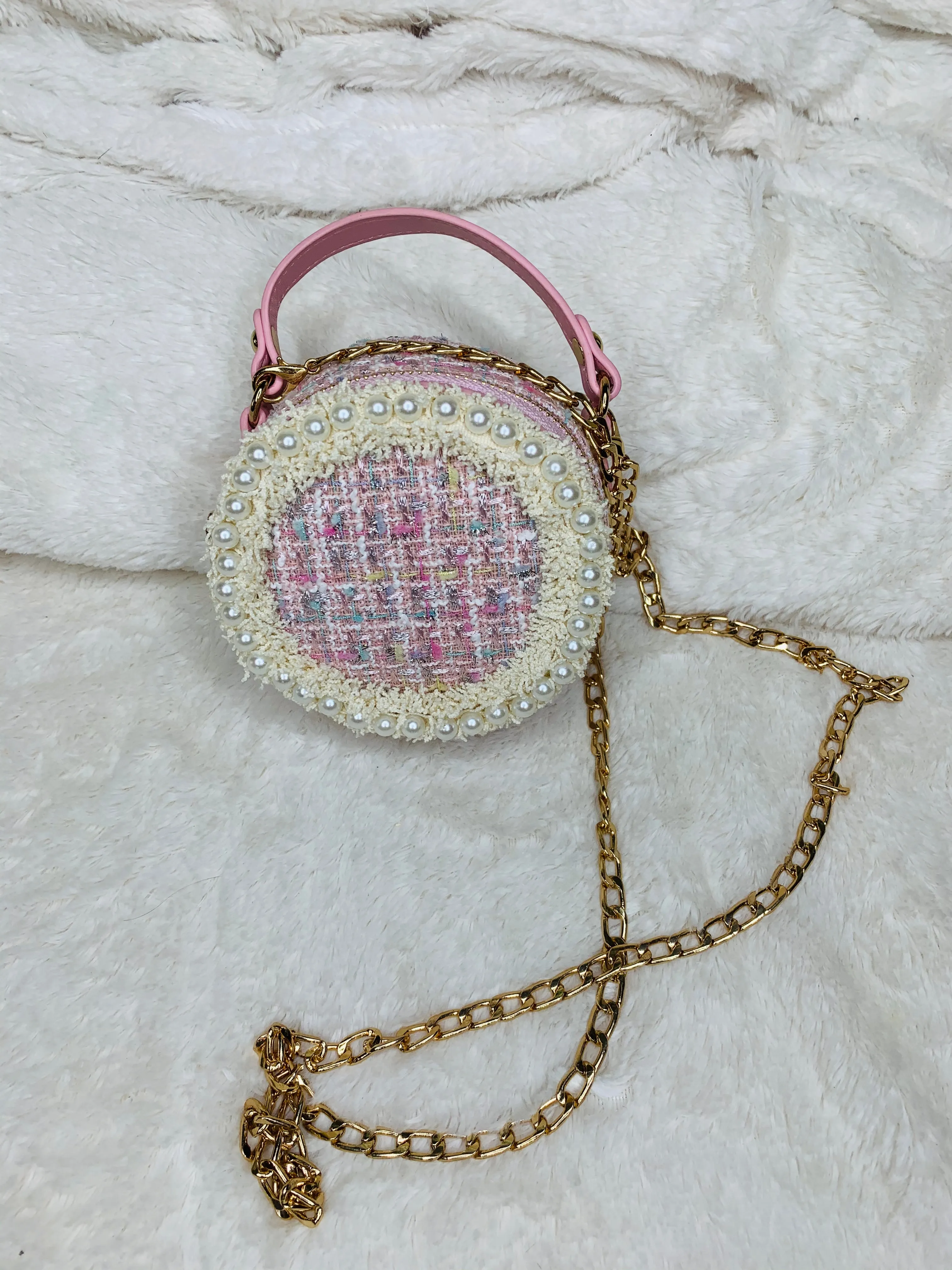 Circular Tweed Purse