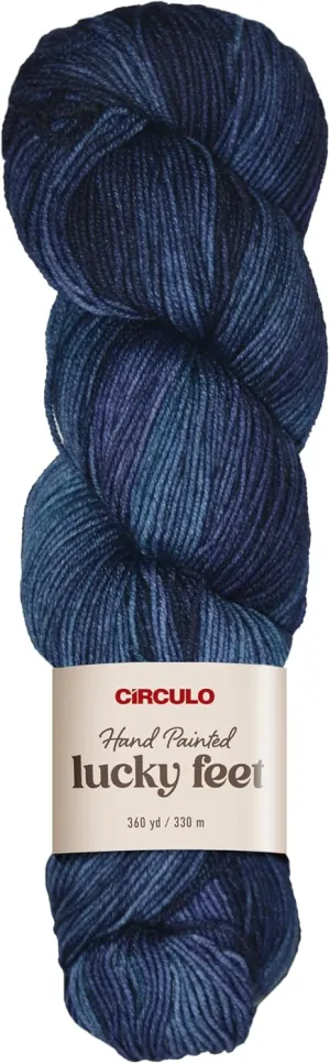 Circulo Lucky Feet Socks Yarn - Hand-Painted Superwash Merino Wool, Soft, Comfortable and Durable - Sport Weight, 360 yds, 3.52 oz - Color: Amulet