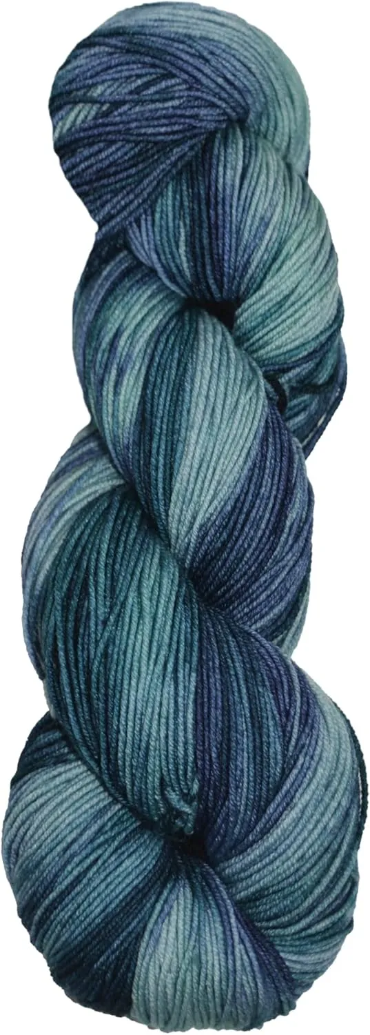 Circulo Lucky Feet Socks Yarn - Hand-Painted Superwash Merino Wool, Soft, Comfortable and Durable - Sport Weight, 360 yds, 3.52 oz - Ocean