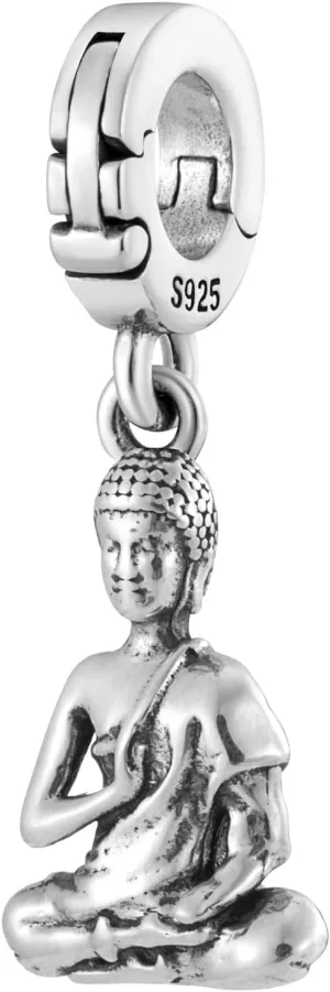Classic Buddha Buddhism Multi-Clasp Clip On Pendant 925 Sterling Silver Charm For Pandora & Other Charm Bracelets/Necklaces