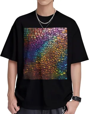 Classic Snake Skin Printing Short Sleeve Cotton Lightweight Pullover Summer Casual Sweatshirts