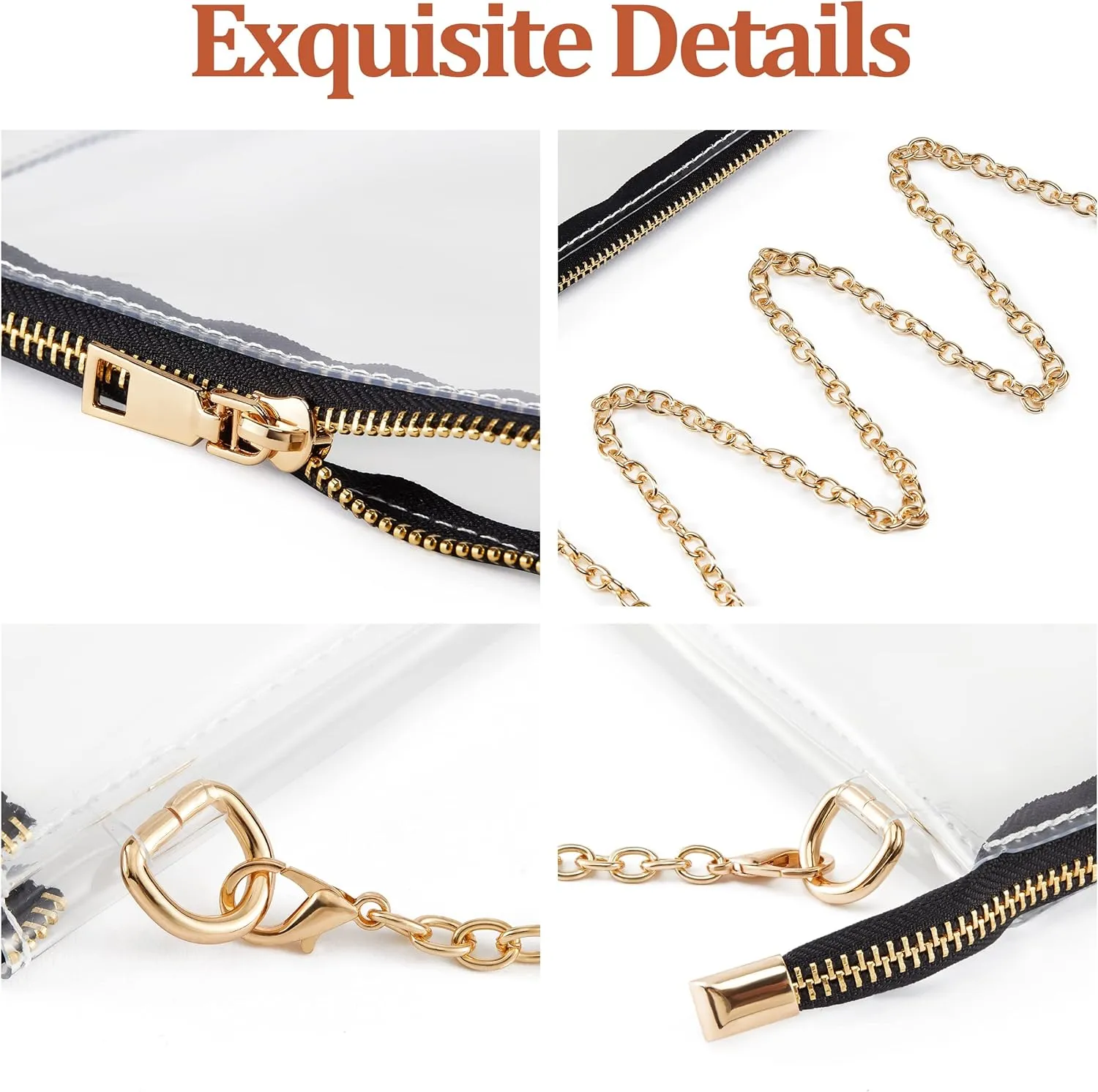 Clear Bag Stadium Approved: Suit for Quick Security Check - Small Transparent Purse for Women