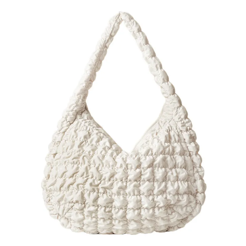 Cloud Pleated Large Personalized Minority Plaid Crossbody Bags