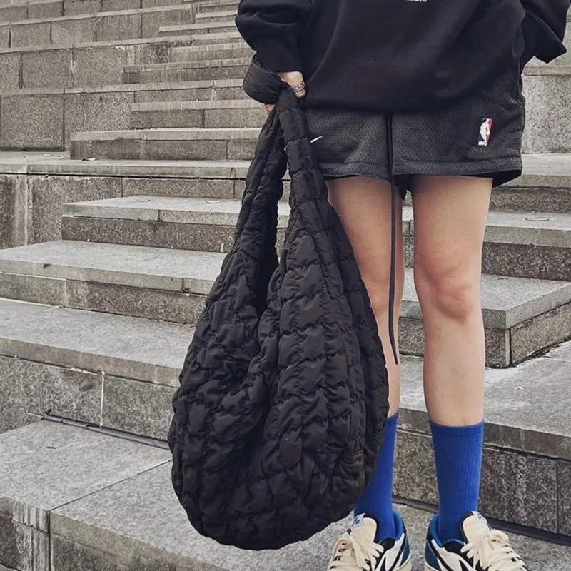 Cloud Pleated Large Personalized Minority Plaid Crossbody Bags