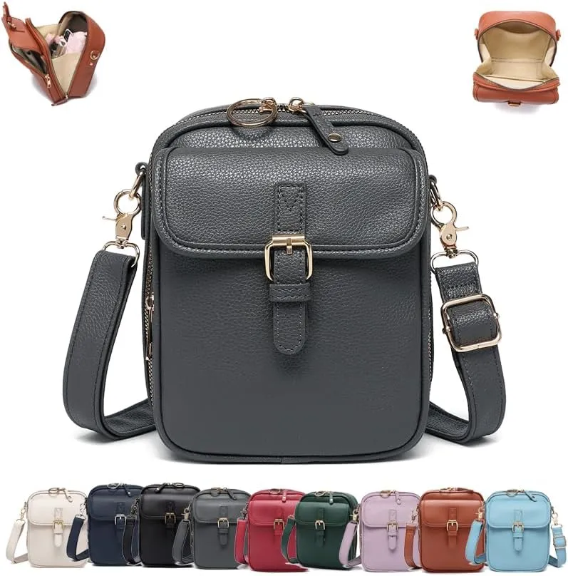 Collaboraten1 Urvashi Crossbody Leather Bag for Women Vintage Shoulder Handbag with Card Slots
