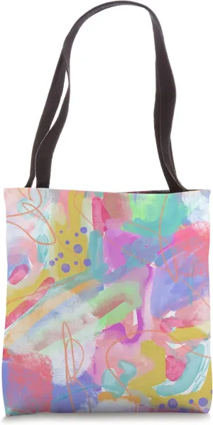 Colorful Abstract Pop Art Happy Fun Cool Graffiti Painting Tote Bag
