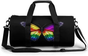 Colorful Butterfly Novelty Large Duffel Bag Lightweight Gym Bag Travel Tote Bags