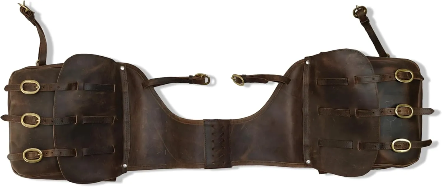 Coltoro Leather Pommel Saddle Bags for Western Horse| Trail Riding Bag with Strap for Horse Gear| Equestrian Gifts|Gear Carrier Saddle Bag