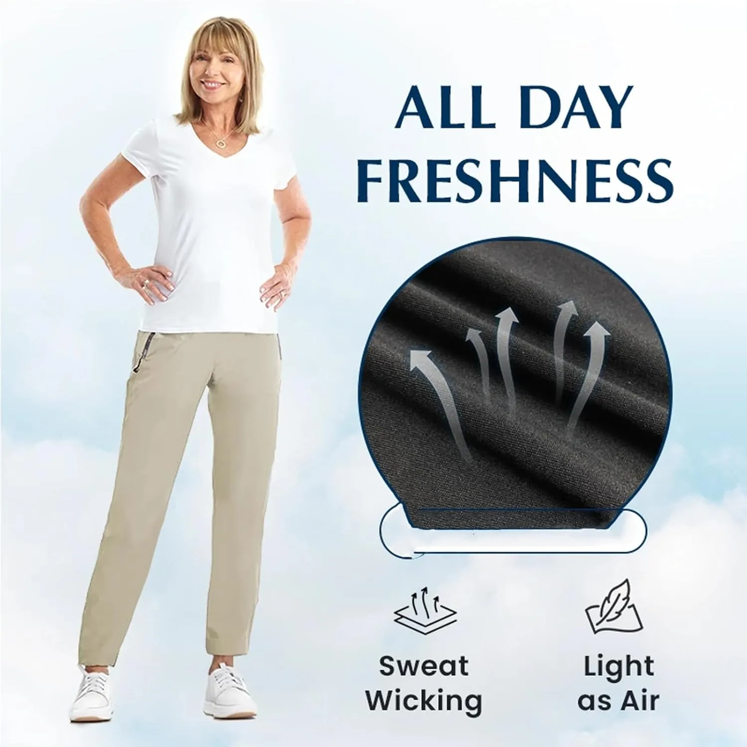 Comfysfit Stretch Active - Women's Ultra Stretch Breathable Casual Quick Drying Comfy Fit Pants Over 50