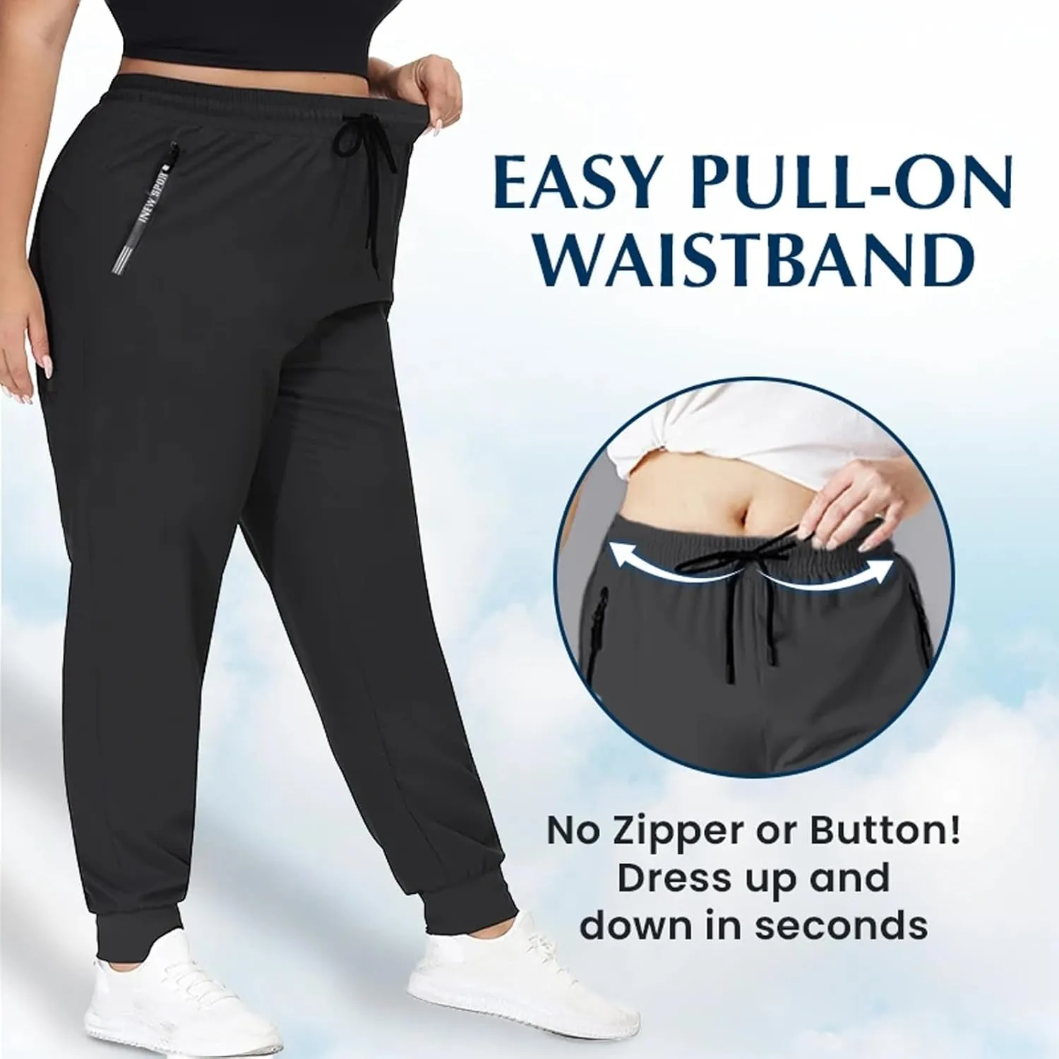 Comfysfit Stretch Active - Women's Ultra Stretch Breathable Casual Quick Drying Comfy Fit Pants Over 50