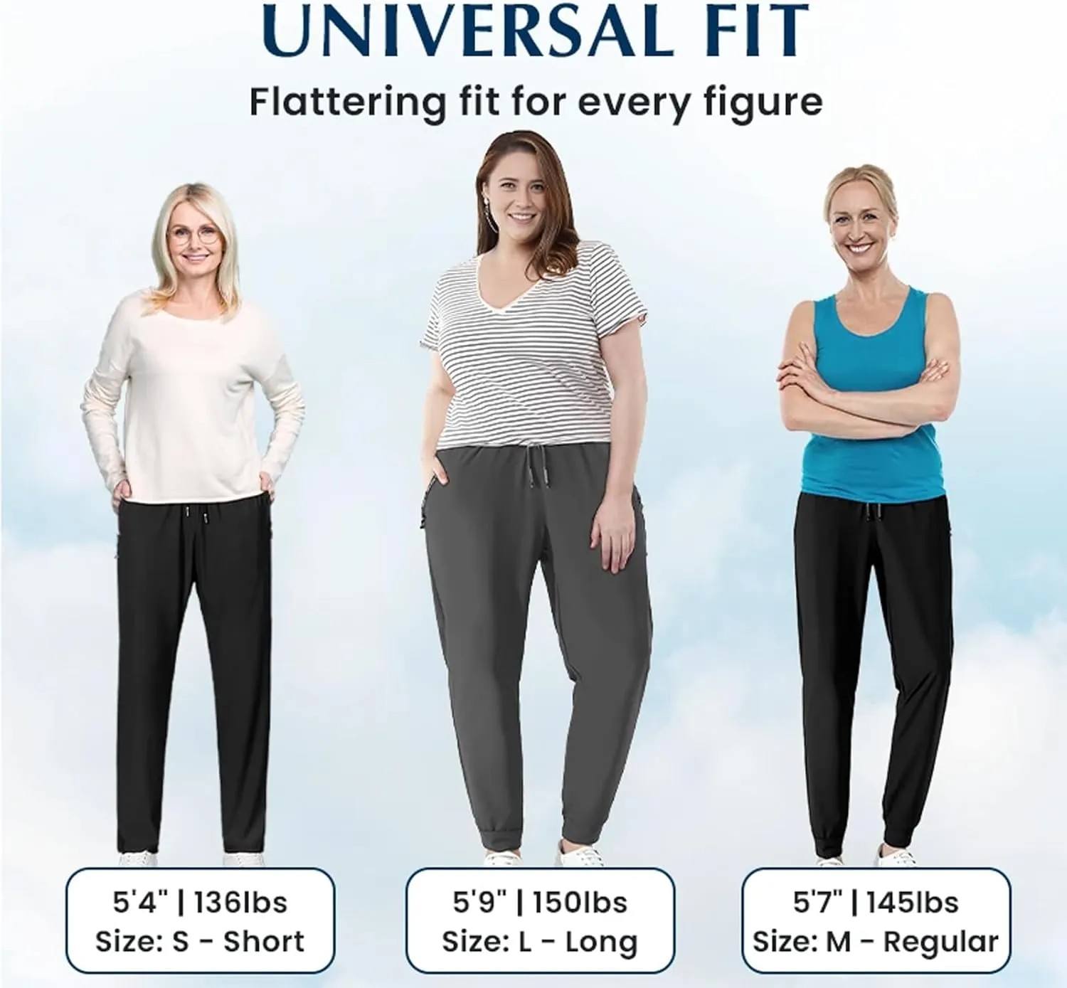 Comfysfit Stretch Active - Women's Ultra Stretch Breathable Casual Quick Drying Comfy Fit Pants Over 50