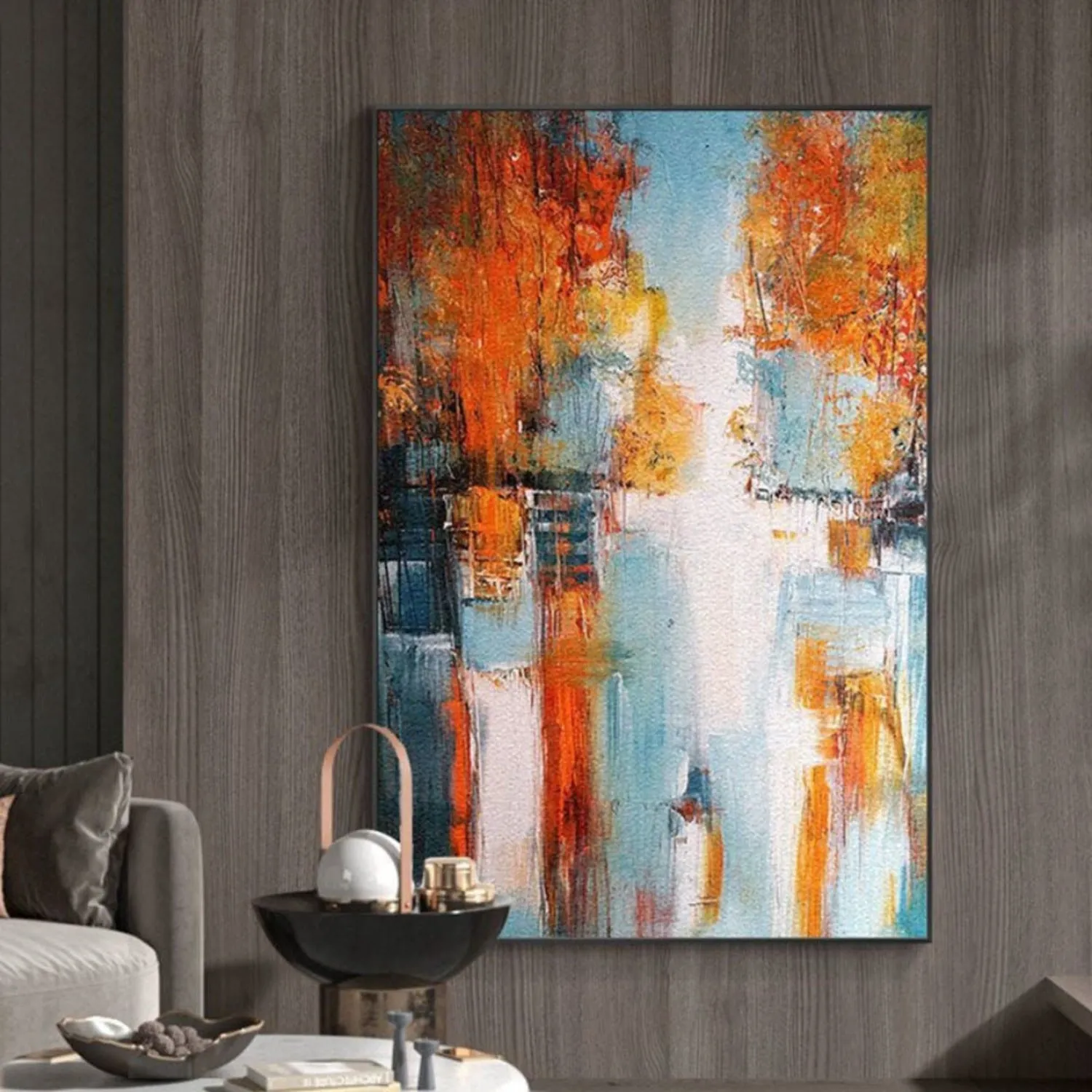 Contemporary Autumn Landscape Abstract Painting