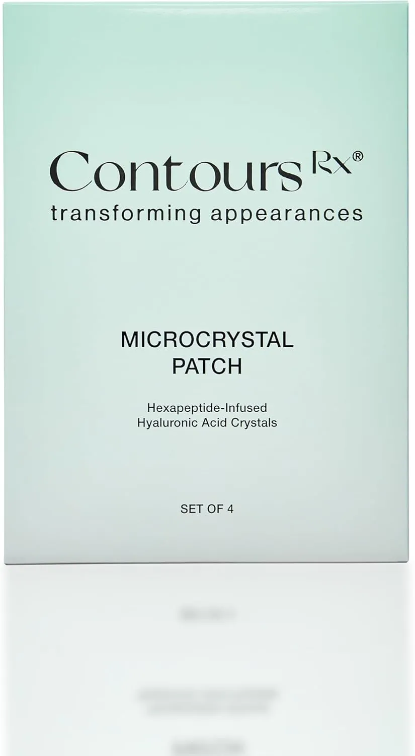 Contours Rx Microcrystal Patch – Anti-Aging Overnight Wrinkle Patch with 300 Microcrystals – Hyaluronic Acid & Peptides – Hydrating & Firming Skincare – 8 Patches total