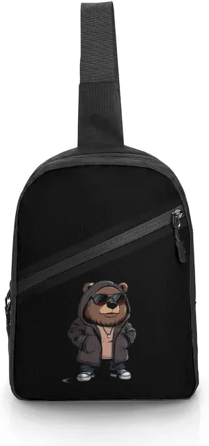 Cool Bear Sling Backpack Crossbody Shoulder Bag Casual Chest Bag Travel Hiking Daypack