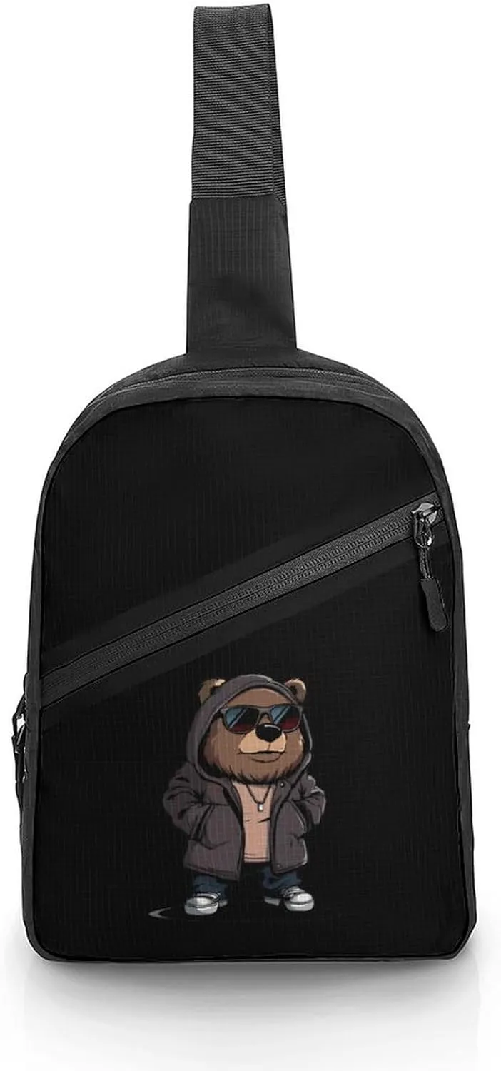 Cool Bear Sling Backpack Crossbody Shoulder Bag Casual Chest Bag Travel Hiking Daypack
