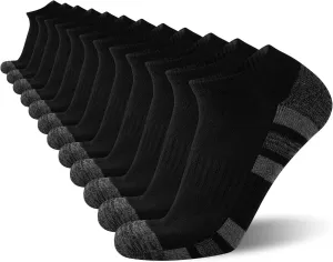 COOVAN 12 Pack Mens Ankle Socks Low Cut Cushioned Comfort Breathable Casual Socks 12 pairs