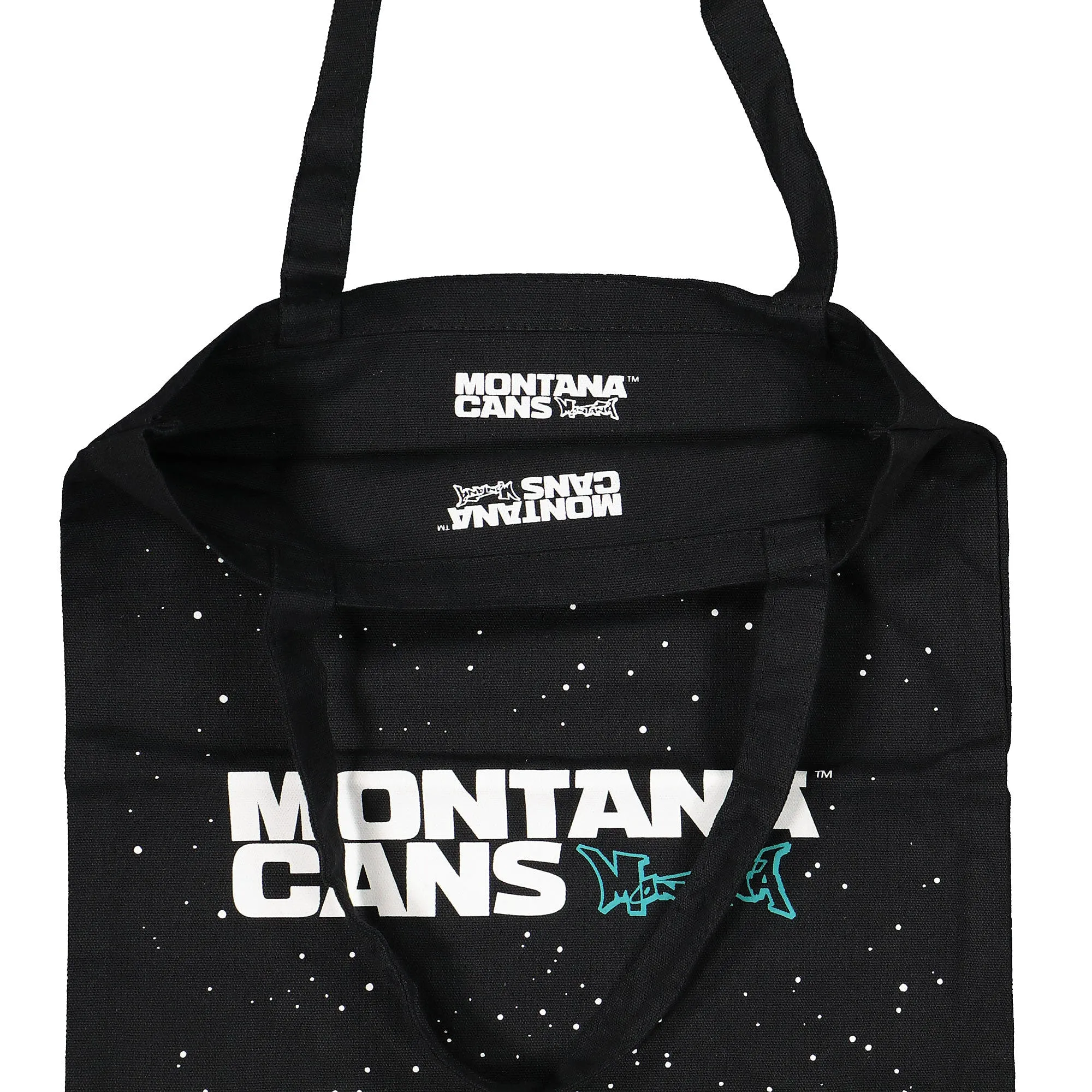 Cotton Bag Typo Logo Stars Black