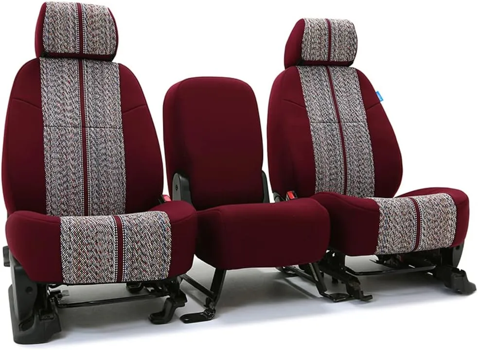 Coverking Custom Fit Seat Cover Designed for Select GMC Models: 1 Row, Saddleblanket Neosupreme Fabric, Wine