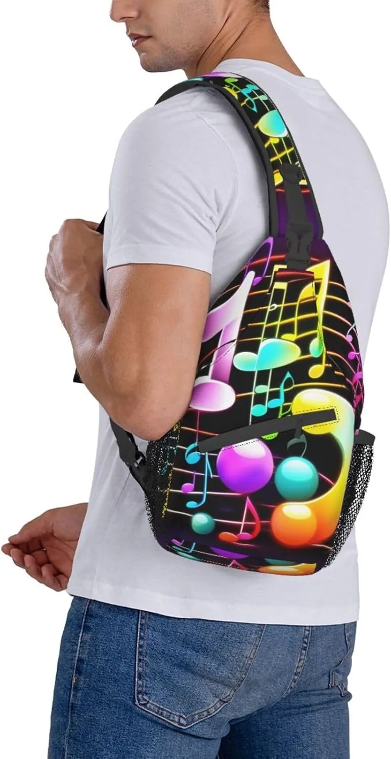 Cow Black Spot Unisex Crossbody Backpack Travel Hiking Casual Chest Bags Lightweight Fashion