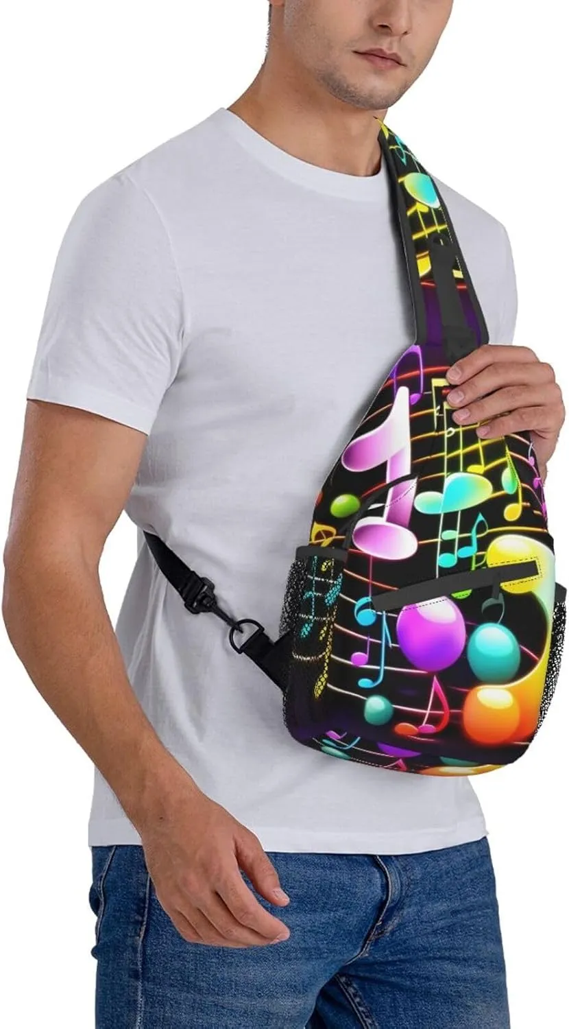 Cow Black Spot Unisex Crossbody Backpack Travel Hiking Casual Chest Bags Lightweight Fashion