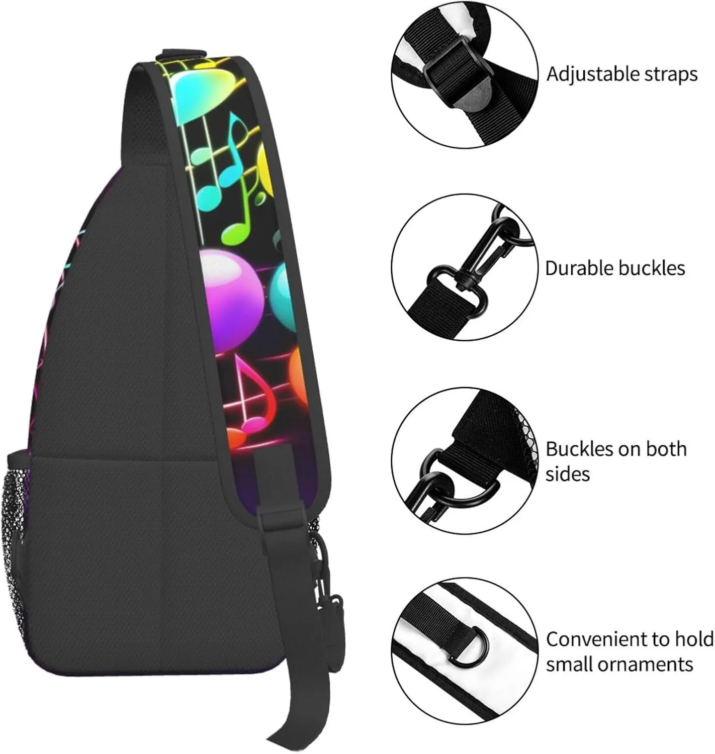 Cow Black Spot Unisex Crossbody Backpack Travel Hiking Casual Chest Bags Lightweight Fashion