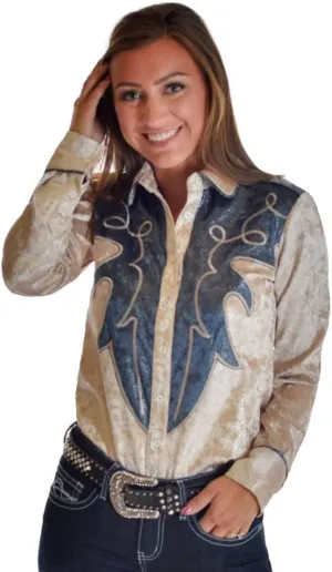 Cowgirl Tuff Western Shirt Womens L/S Button Multi-Color 100745