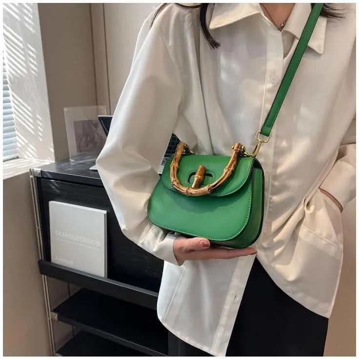 cross-body bag Premium Saddle Shoulder Crossbody Bamboo Bag
